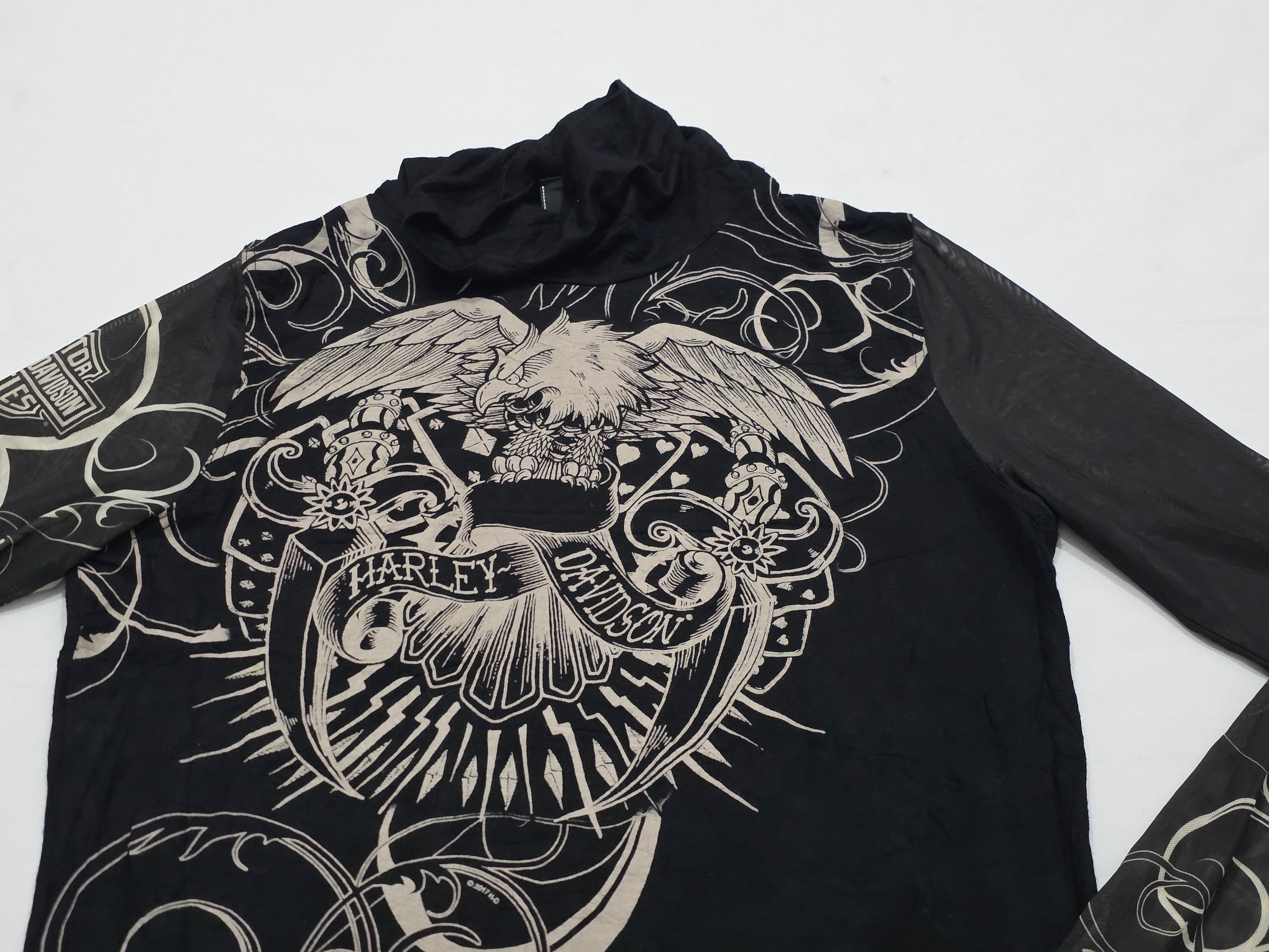 Playera Harley Davidson Mujer Chica Manga Larga Color Negro