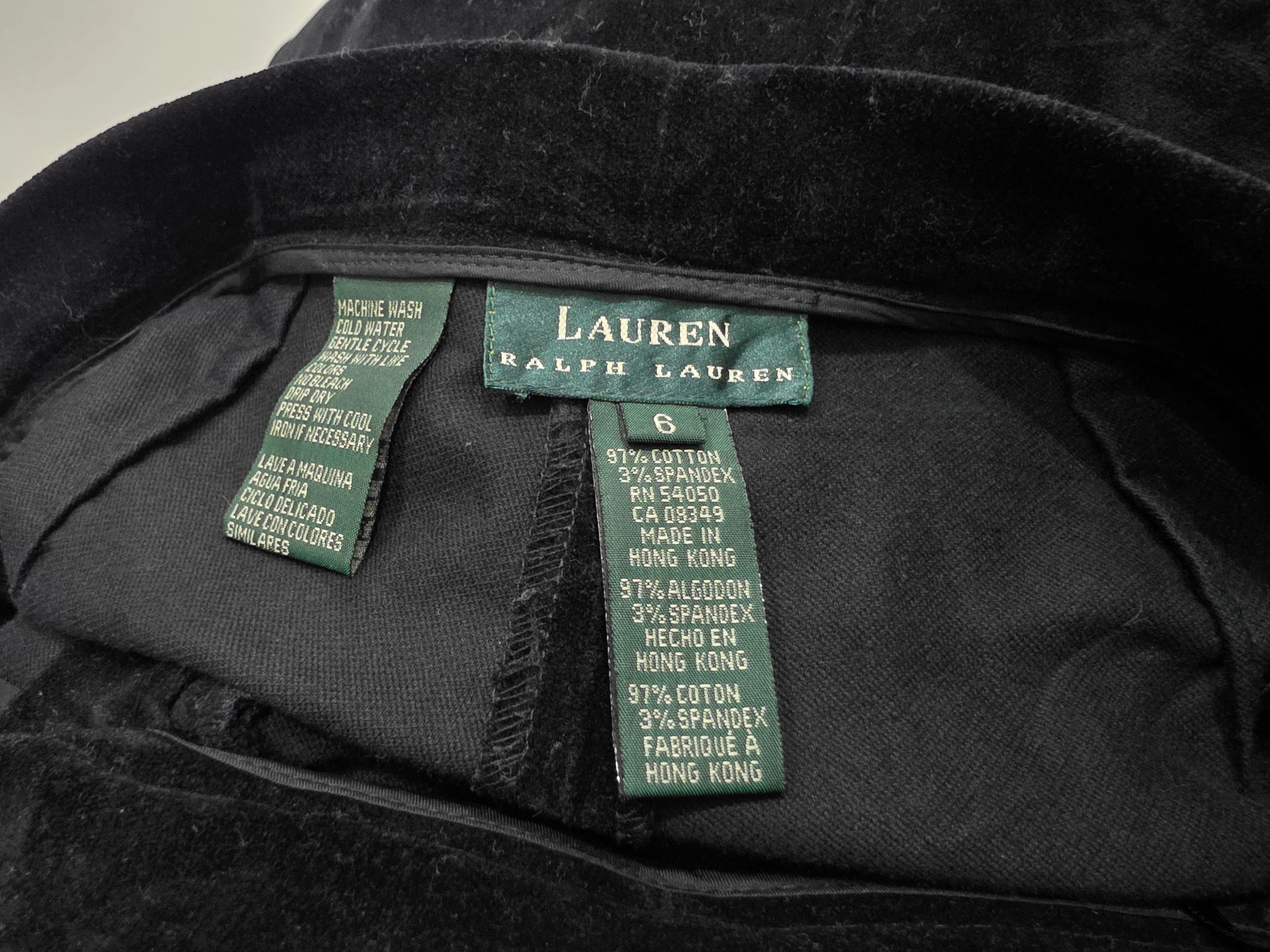 Pantalon Ralph Lauren Terciopelo Negro Talla 6