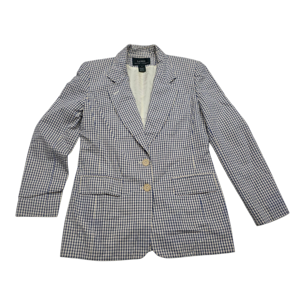 Blazer Ralph Lauren Mujer 4 Color Azul/amarillo A Cuadros