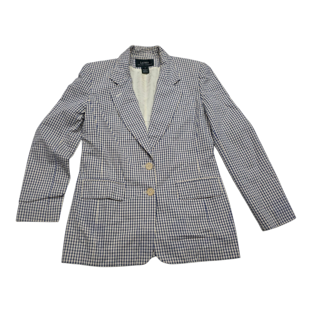 Blazer Ralph Lauren Mujer 4 Color Azul/amarillo A Cuadros