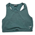 Playera Corta Gymshark Mujer Chica Azul Acero Sin Mangas