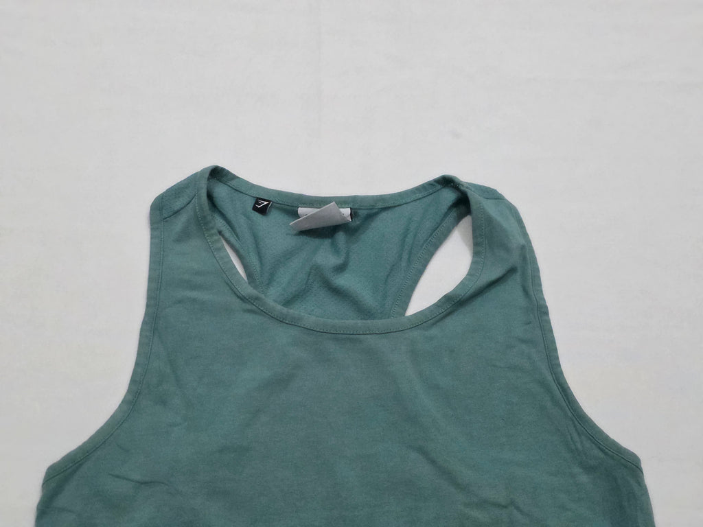 Playera Corta Gymshark Mujer Chica Azul Acero Sin Mangas