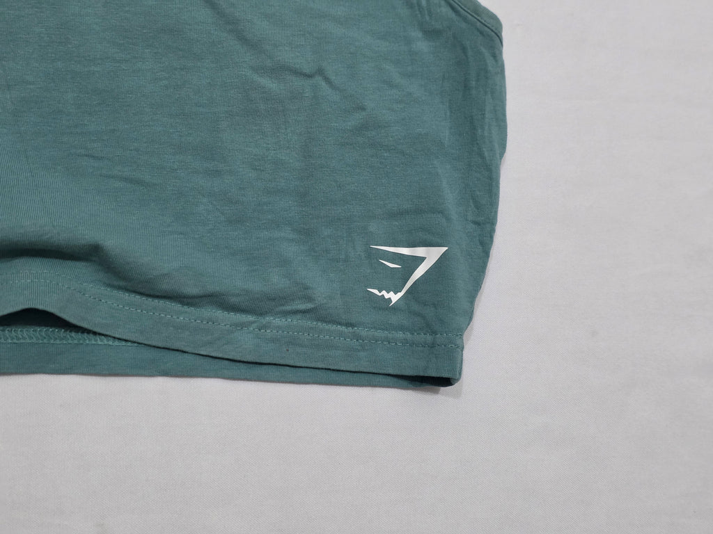 Playera Corta Gymshark Mujer Chica Azul Acero Sin Mangas