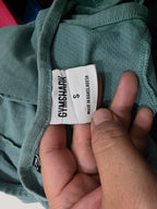 Playera Corta Gymshark Mujer Chica Azul Acero Sin Mangas