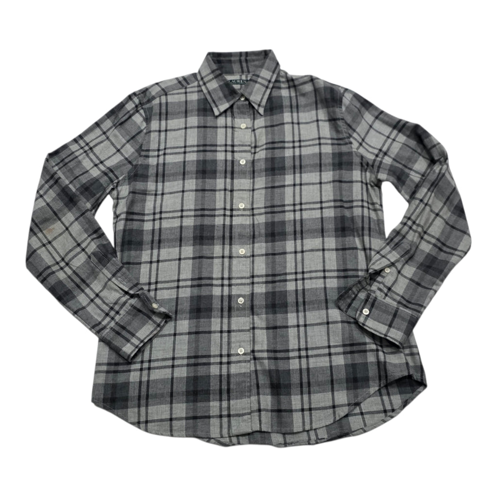 Camisa Ralph Lauren Mujer Talla Mediana Color Gris A Cuadros