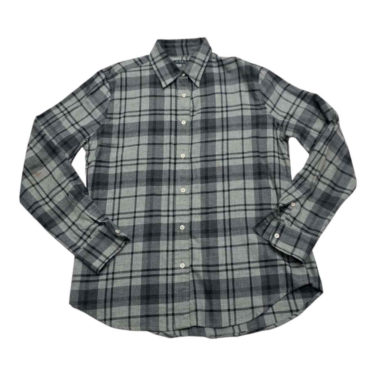 Camisa Ralph Lauren Mujer Talla Mediana Color Gris A Cuadros