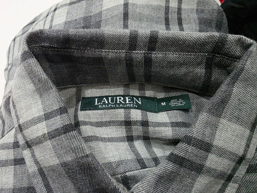 Camisa Ralph Lauren Mujer Talla Mediana Color Gris A Cuadros