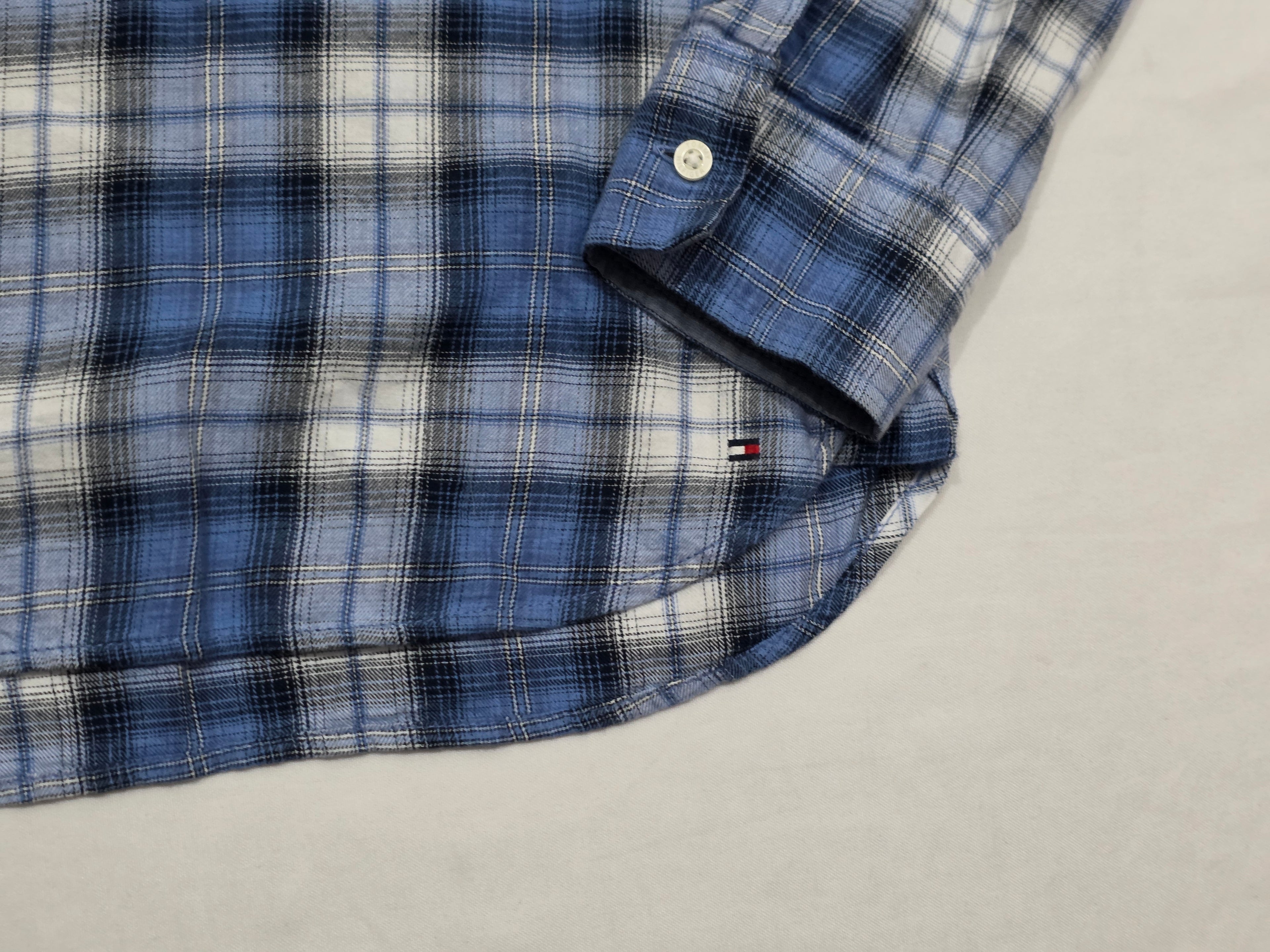 Blusa Tommy Hilfiger De Mujer Mediana Boton Azul/gris