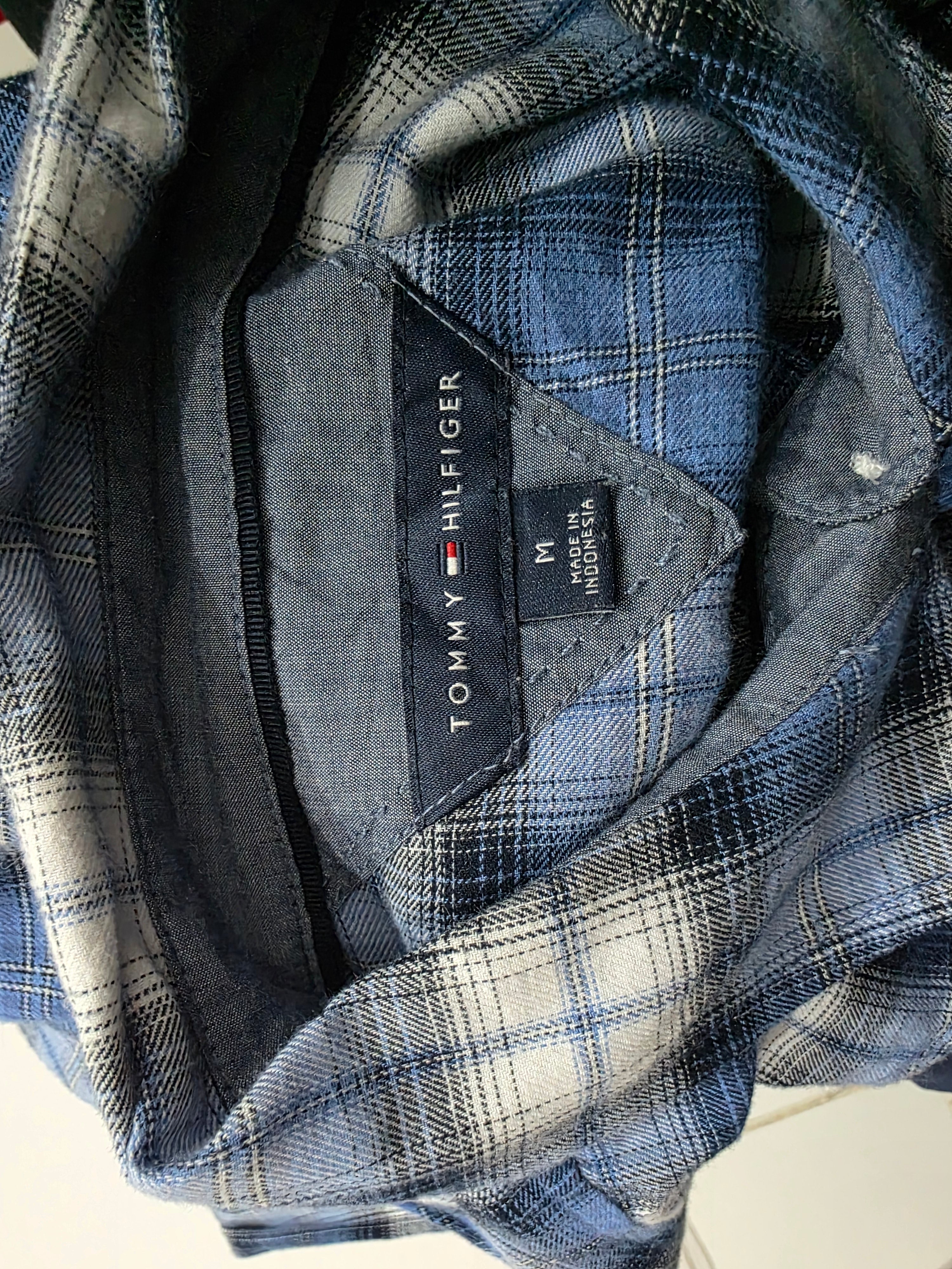 Blusa Tommy Hilfiger De Mujer Mediana Boton Azul/gris