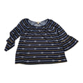 Blusa Michael Kors Azul Con Dorado Amplia Mediana