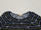 Blusa Michael Kors Azul Con Dorado Amplia Mediana