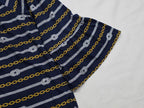 Blusa Michael Kors Azul Con Dorado Amplia Mediana