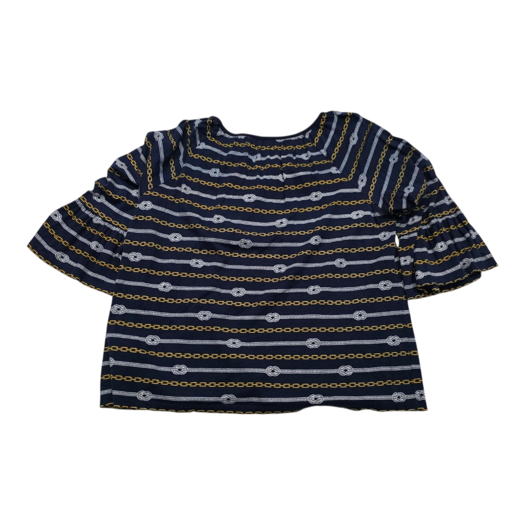 Blusa Michael Kors Azul Con Dorado Amplia Mediana