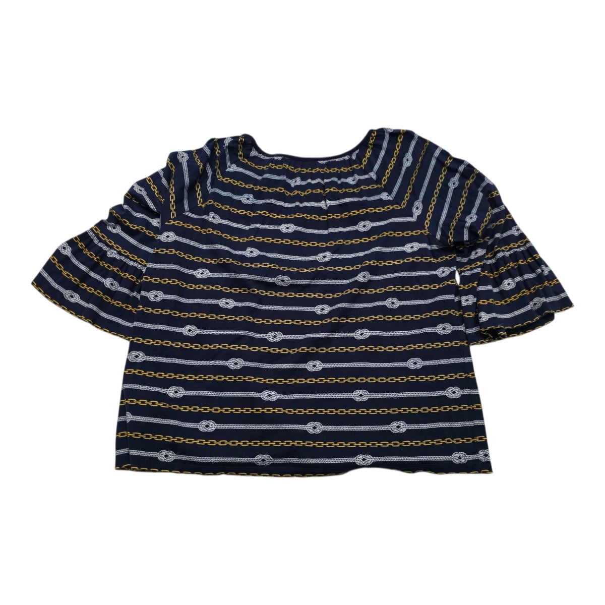 Blusa Michael Kors Azul Con Dorado Amplia Mediana