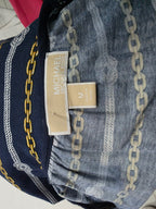 Blusa Michael Kors Azul Con Dorado Amplia Mediana