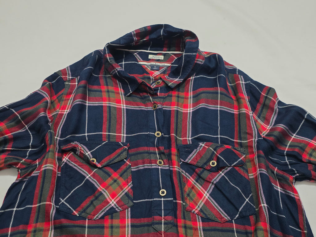 Blusa Tommy Hilfiger Mujer Mediana Relaxed Fit Azul/rojo