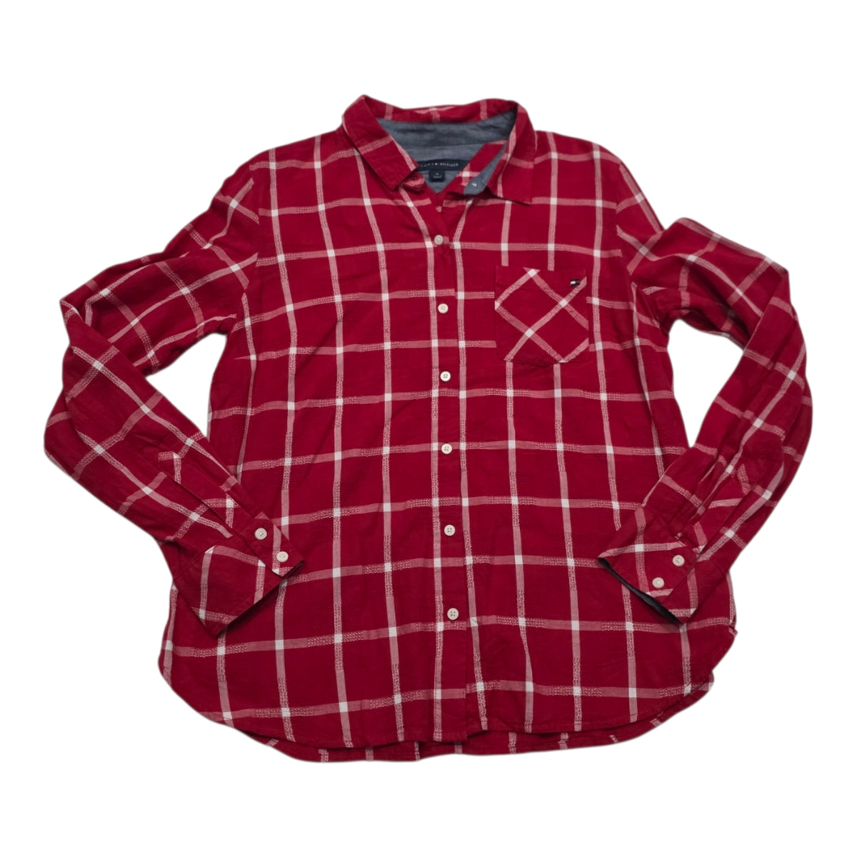 Camisa Tommy Hilfiger Mujer Mediana Roja/blanco A Cuadros (Usado)