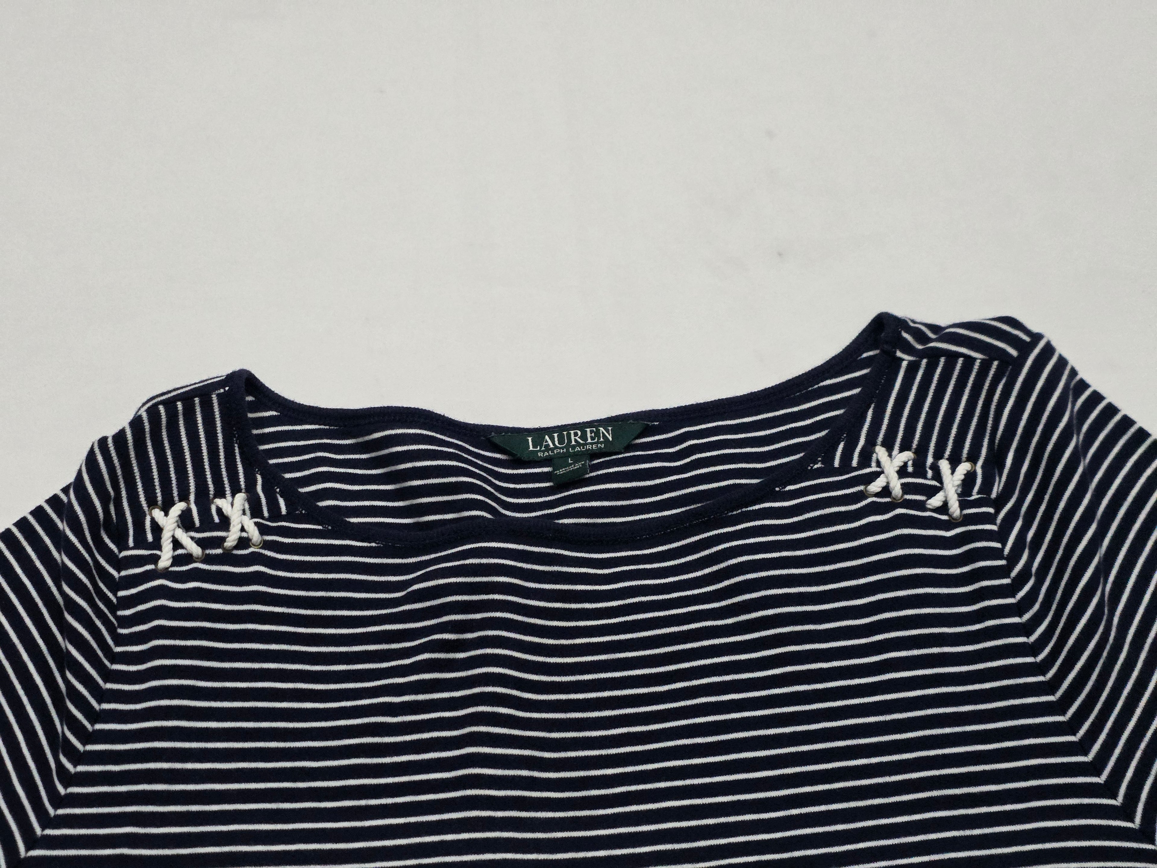 Playera Ralph Lauren Mujer Talla Grande Rayada Manga Corta