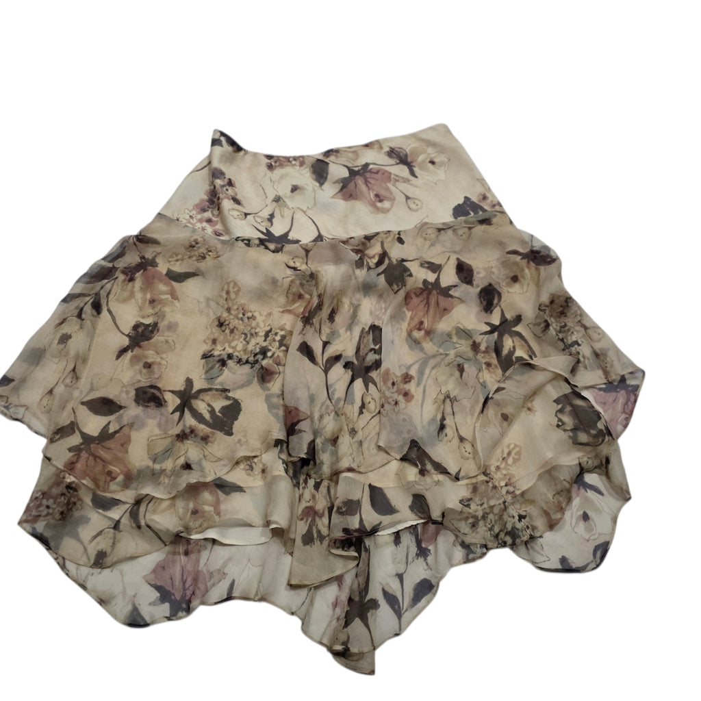 Falda Ralph Lauren De Mujer Talla 12 Color Cafe.con Flores