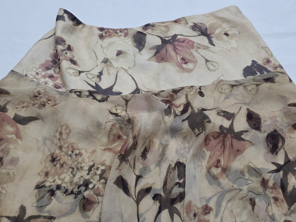 Falda Ralph Lauren De Mujer Talla 12 Color Cafe.con Flores