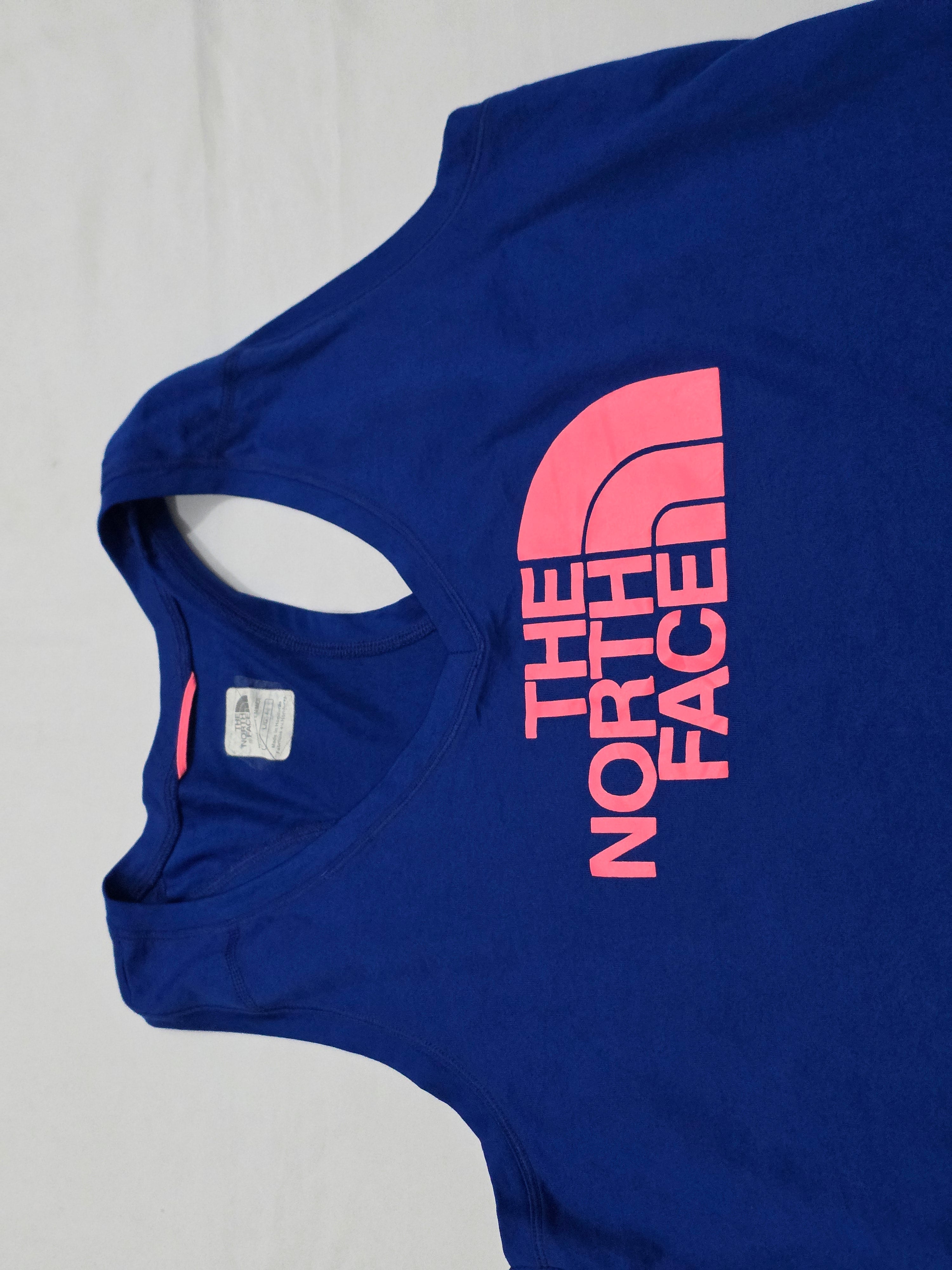 Playera Sin Mangas The North Face Azul Rosa Grande Mujer