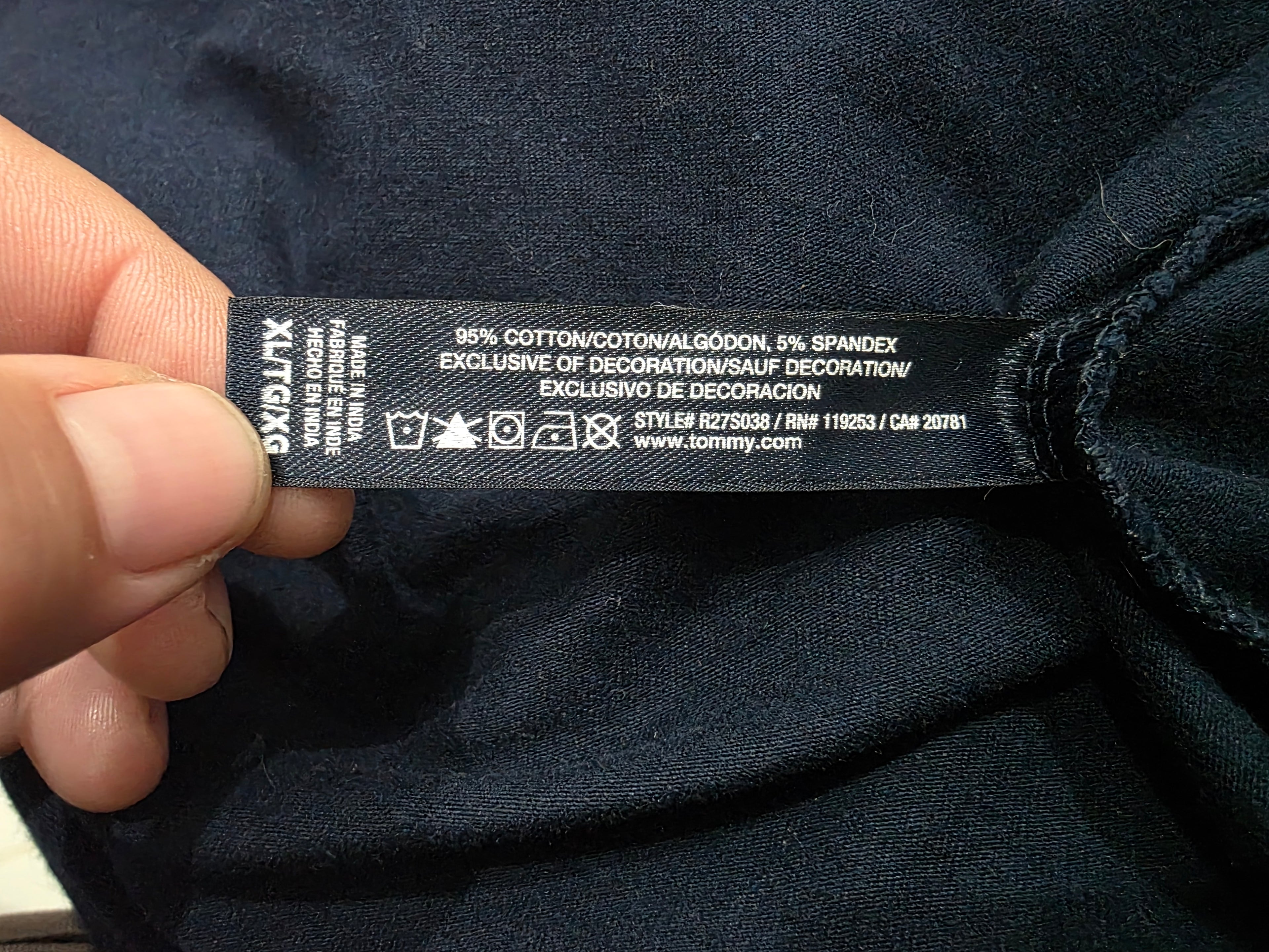 Playera Corta Tommy Hilfiger Mujer Extragrande Azulmarino