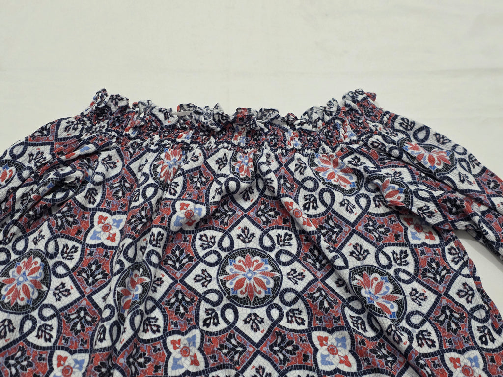 Blusa Off Shoulder De Mujer Extra Grande Rojo/azul