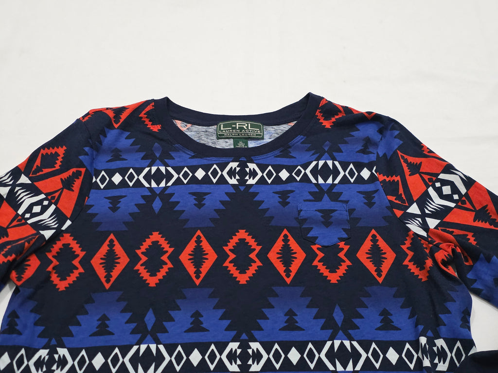 Playera Ralph Lauren Active Azul/rojo Extra Grande De Mujer