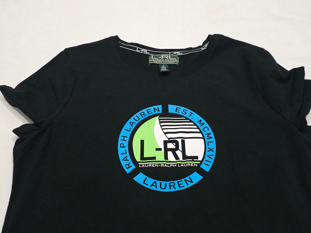 Playera Ralph Lauren Active Mujer Extra Grande Negro Corta