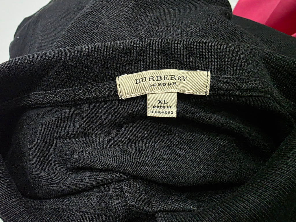 Playera Burberry Mujer Extra Grande Color Negro Cuello Polo