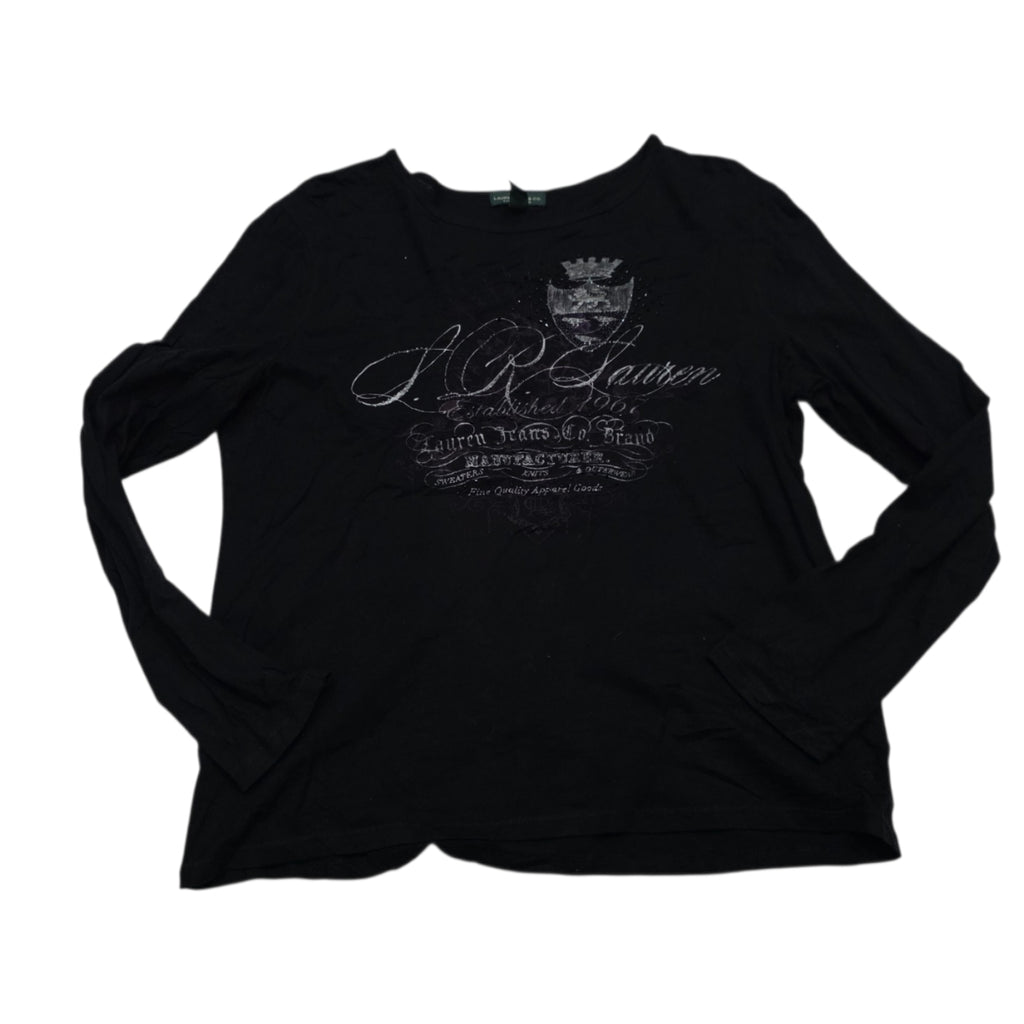 Playera Ralph Lauren Jeans Mujer Extragrande Negro Mangaarga (Usado)