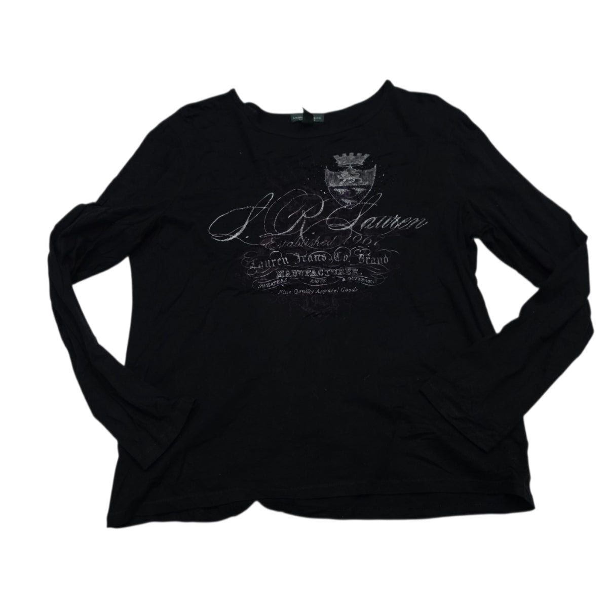 Playera Ralph Lauren Jeans Mujer Extragrande Negro Mangaarga (Usado)