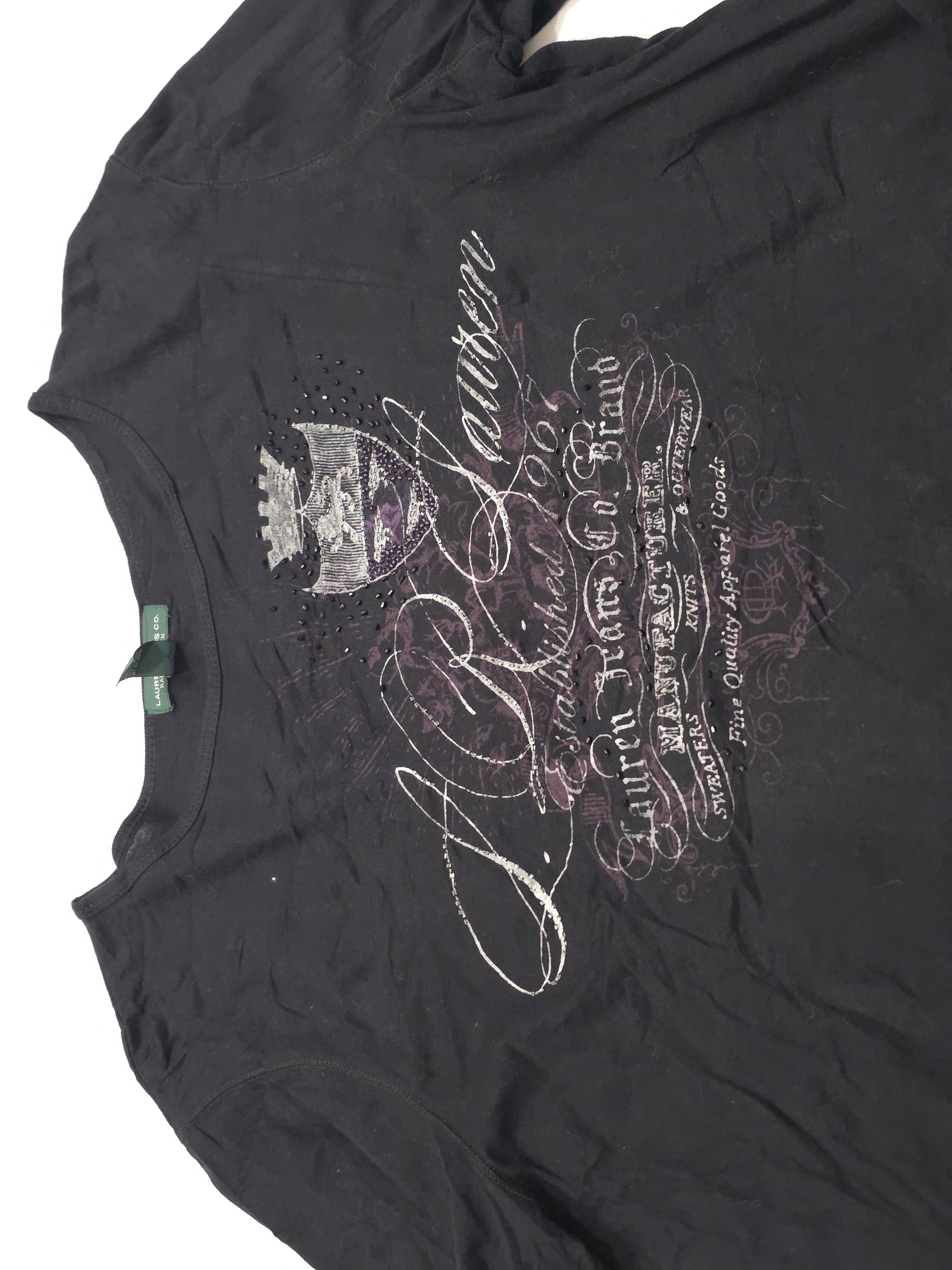 Playera Ralph Lauren Jeans Mujer Extragrande Negro Mangaarga (Usado)
