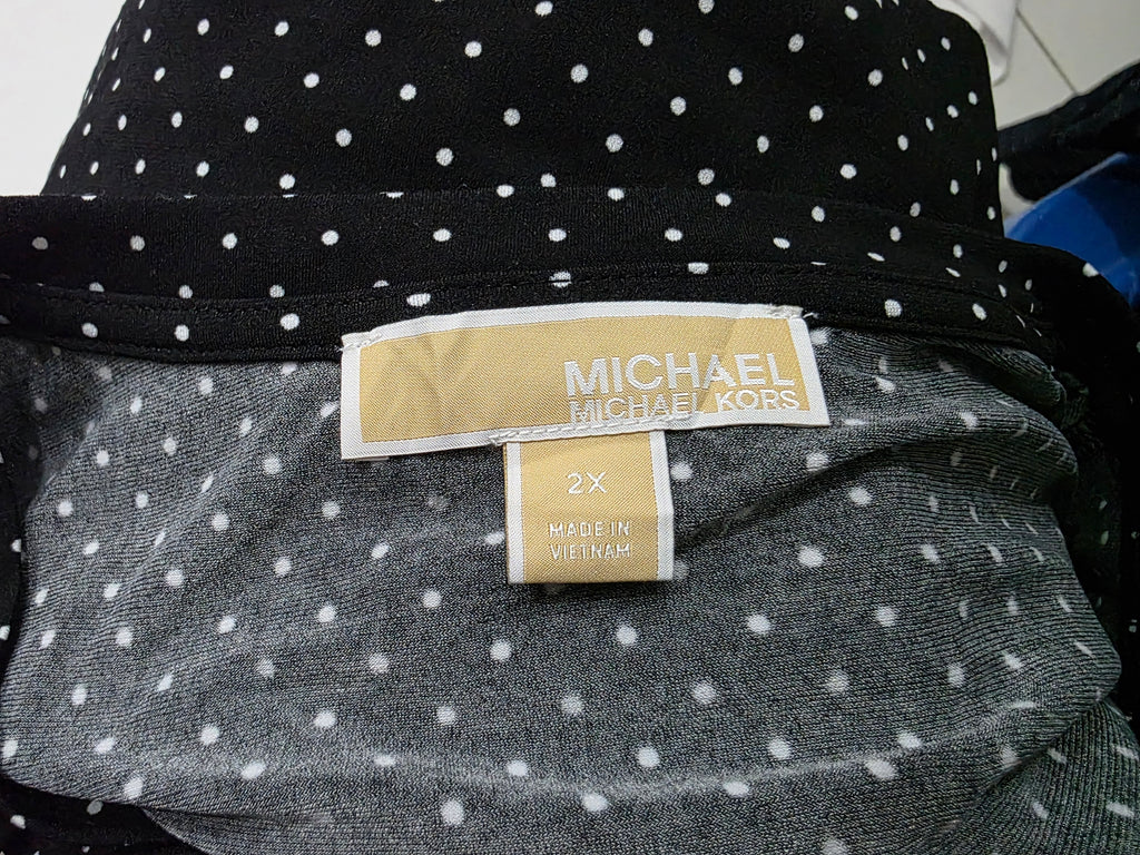 Blusa Michael Kors De Mujer Talla 2x Color Negro De Lunares