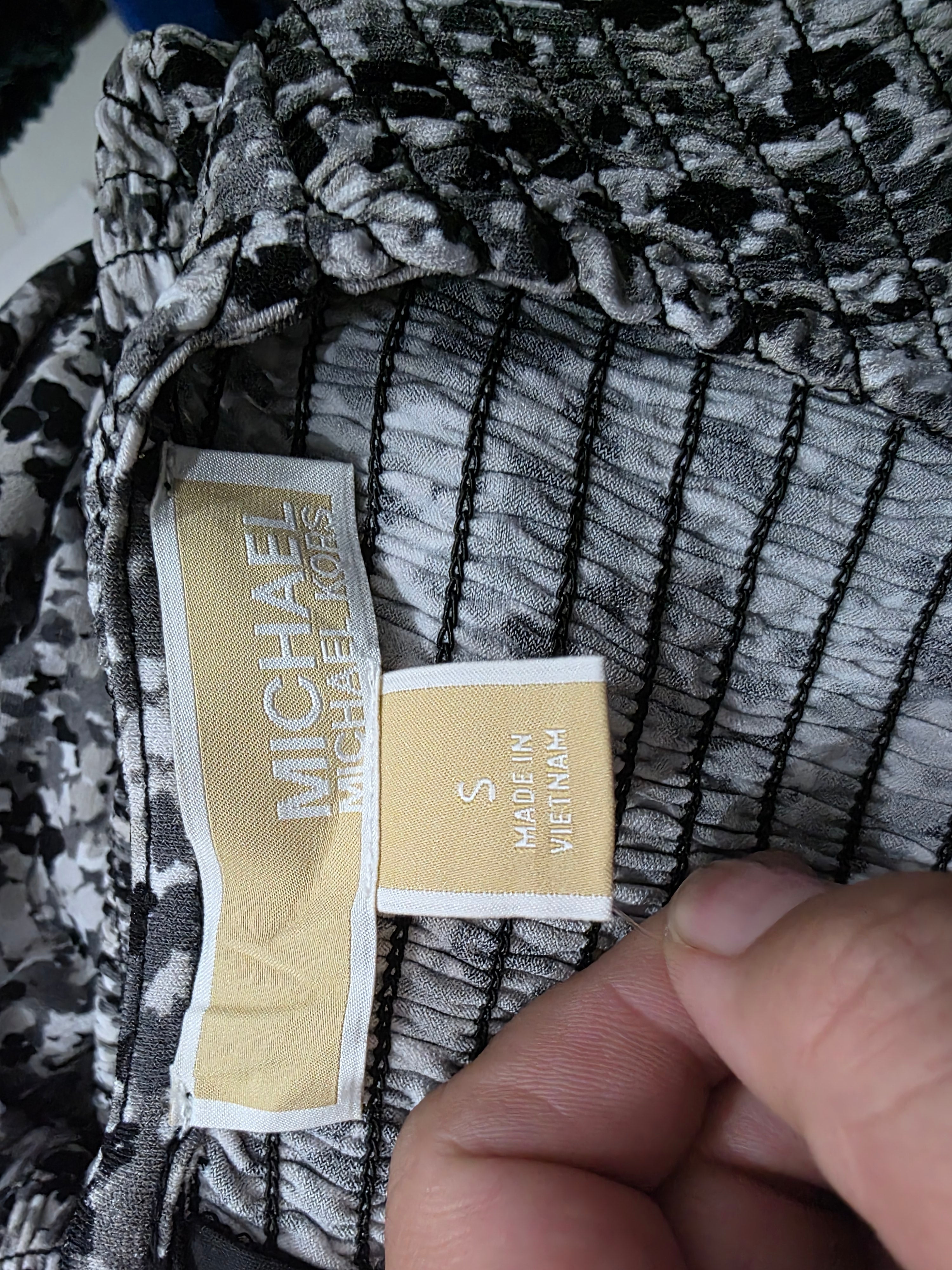 Vestido Michael Kors Mujer Chica Grisnegro Manga Larga