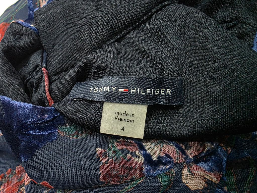 Vestido Tommy Hilfiger Mujer 4 Terciopelo Azulvino Sinmangas