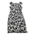 Vestido Ralph Lauren Gris/blanco Flores Talla 6 Manga Corta