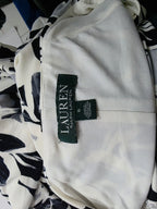 Vestido Ralph Lauren Gris/blanco Flores Talla 6 Manga Corta