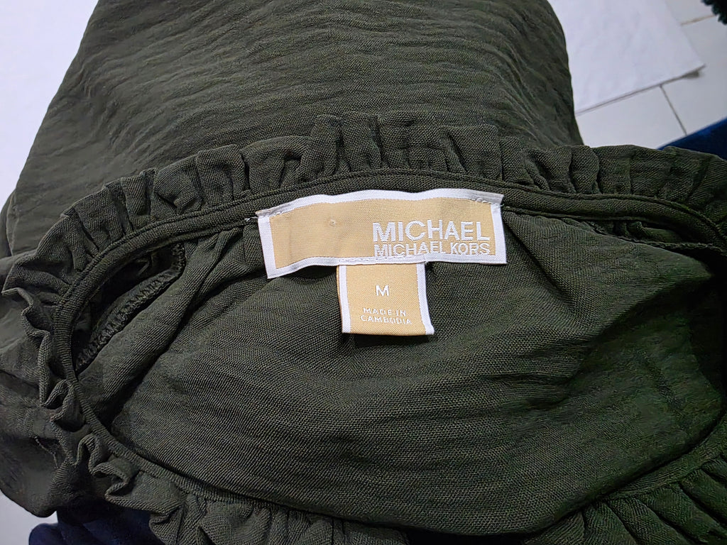 Blusa Michael Kors De Mujer Talla Mediana Verde Manga Corta