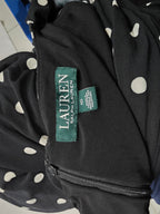 Vestido Ralph Lauren Mujer Talla 10 Color Negro De Lunares