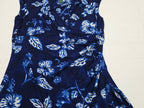 Vestido Ralph Lauren Mujer 12 Azul Con Flores Sin Manga