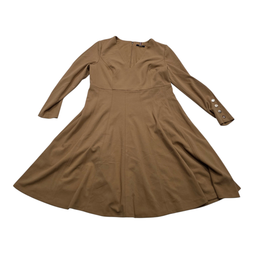Vestido Midi Tommy Hilfiger Camel Manga Larga Dorados 14