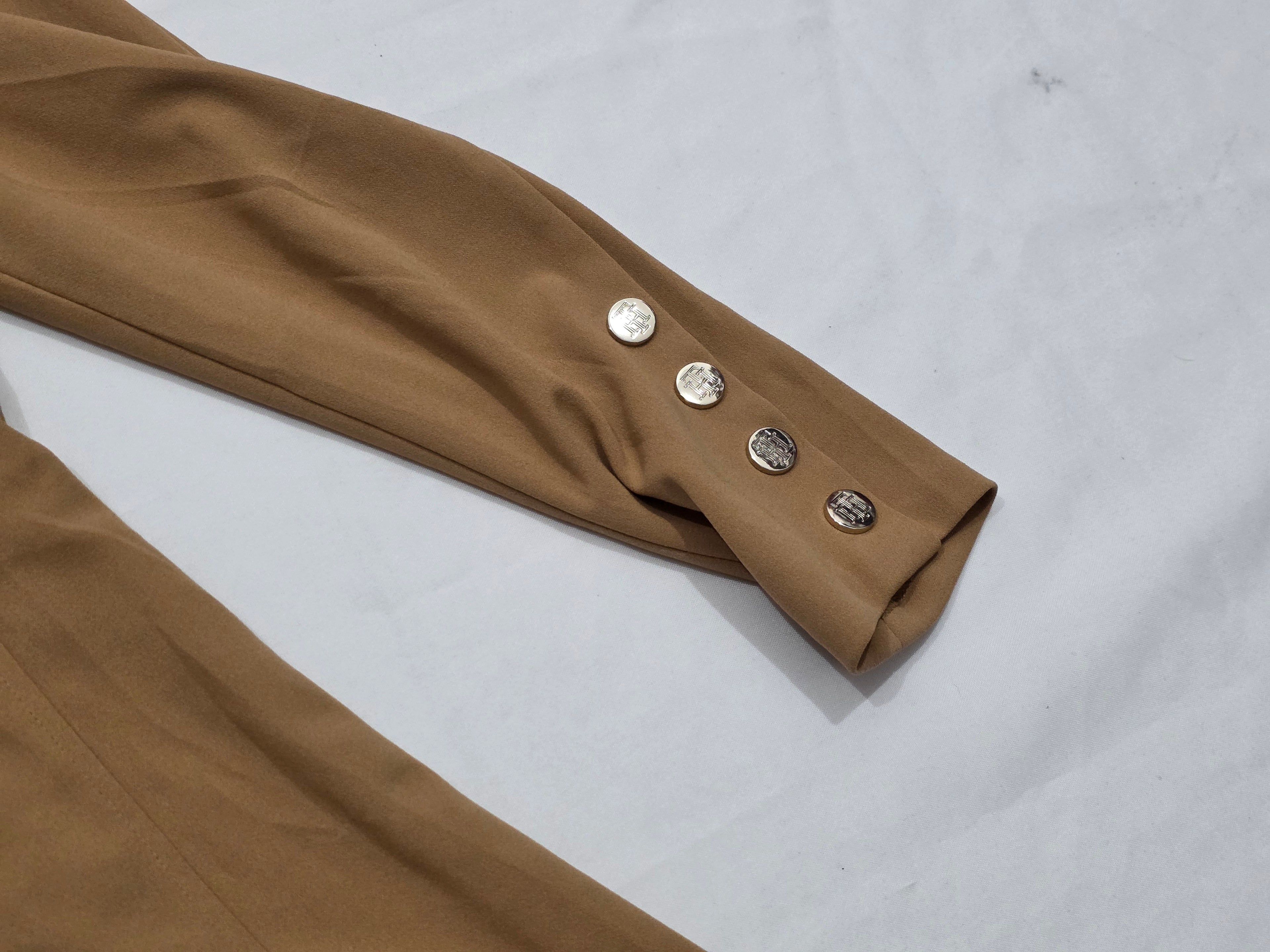 Vestido Midi Tommy Hilfiger Camel Manga Larga Dorados 14