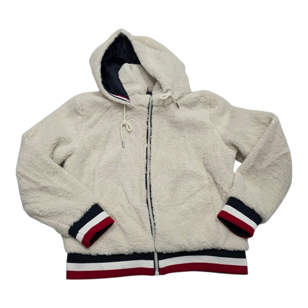 Chamarra Afelpada Tommy Hilfiger Mujer Mediana Crema Gorro