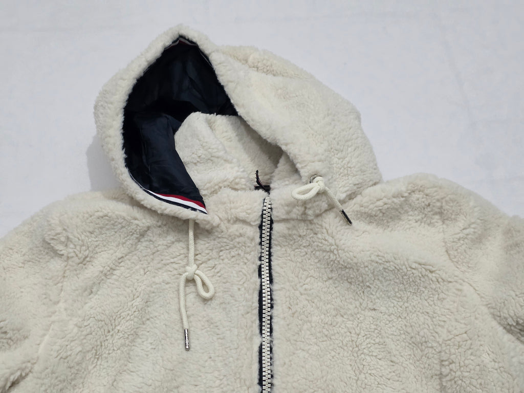 Chamarra Afelpada Tommy Hilfiger Mujer Mediana Crema Gorro
