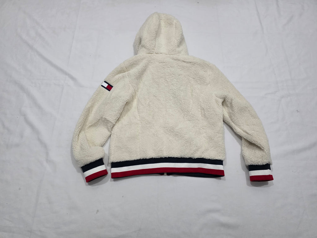 Chamarra Afelpada Tommy Hilfiger Mujer Mediana Crema Gorro