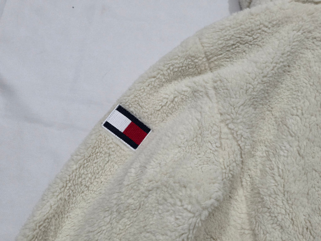 Chamarra Afelpada Tommy Hilfiger Mujer Mediana Crema Gorro