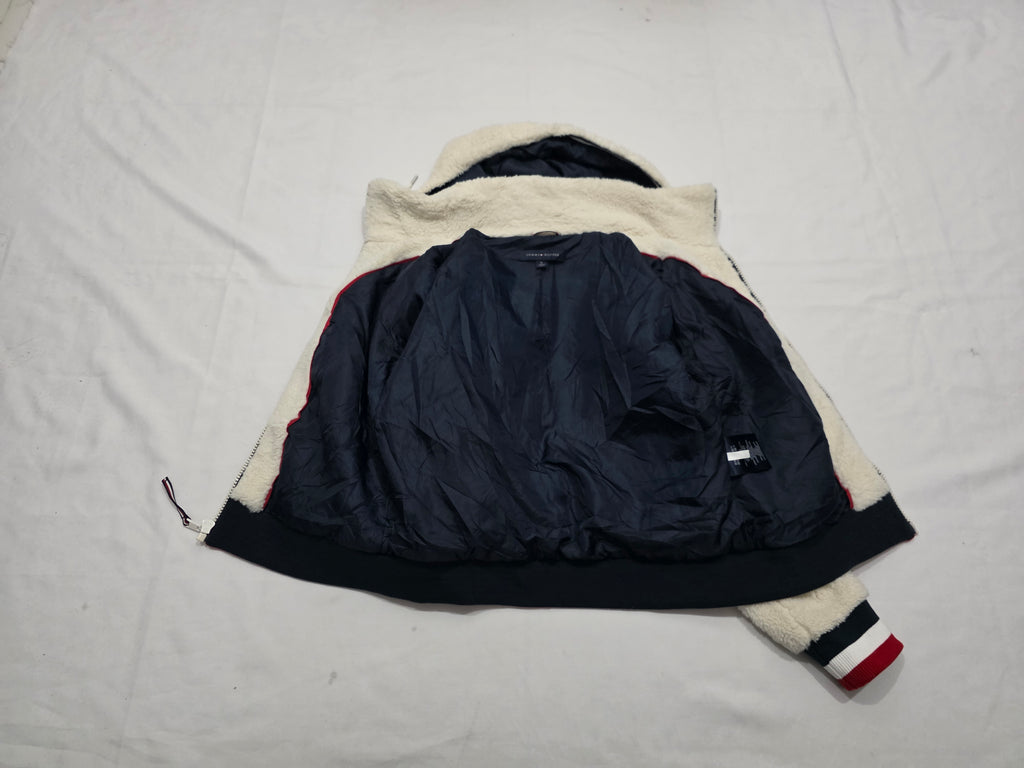 Chamarra Afelpada Tommy Hilfiger Mujer Mediana Crema Gorro