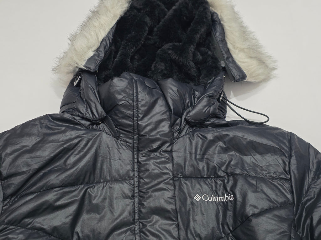 Chamarra Cazadora Columbia Mujer 1x Color Negro Con Gorro