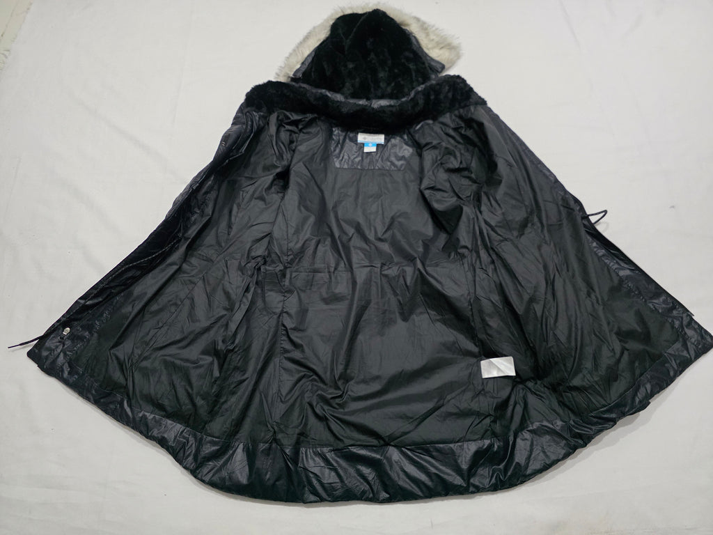 Chamarra Cazadora Columbia Mujer 1x Color Negro Con Gorro